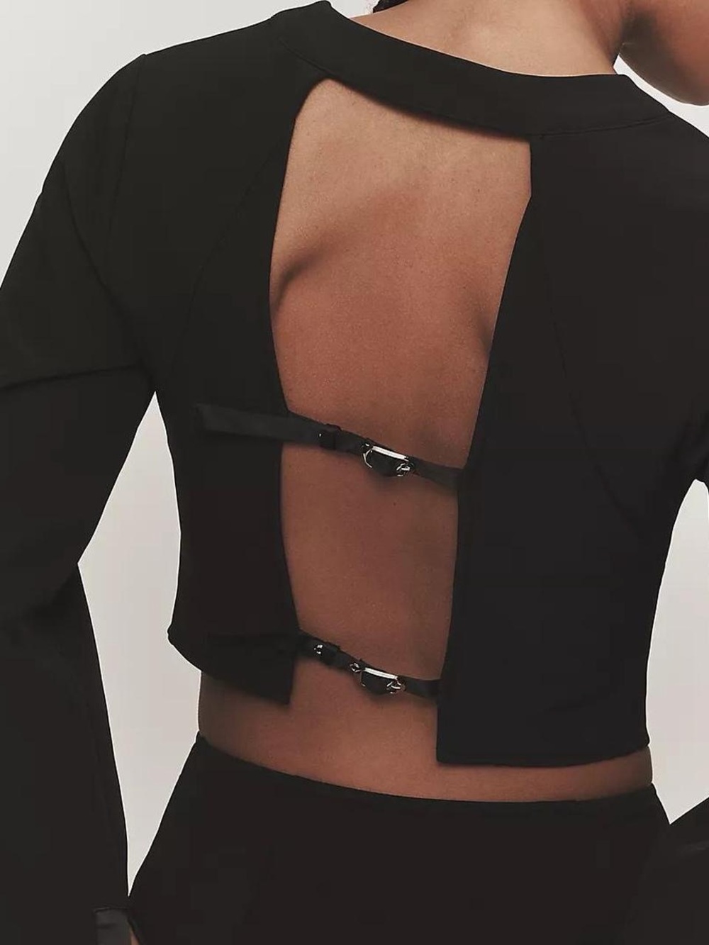 By Anthropologie Open-Back Tuxedo Top Size XS